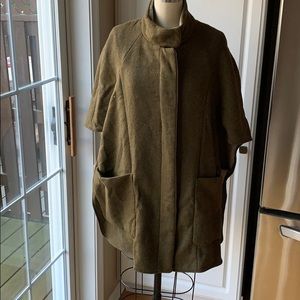 Zara green wool cape poncho